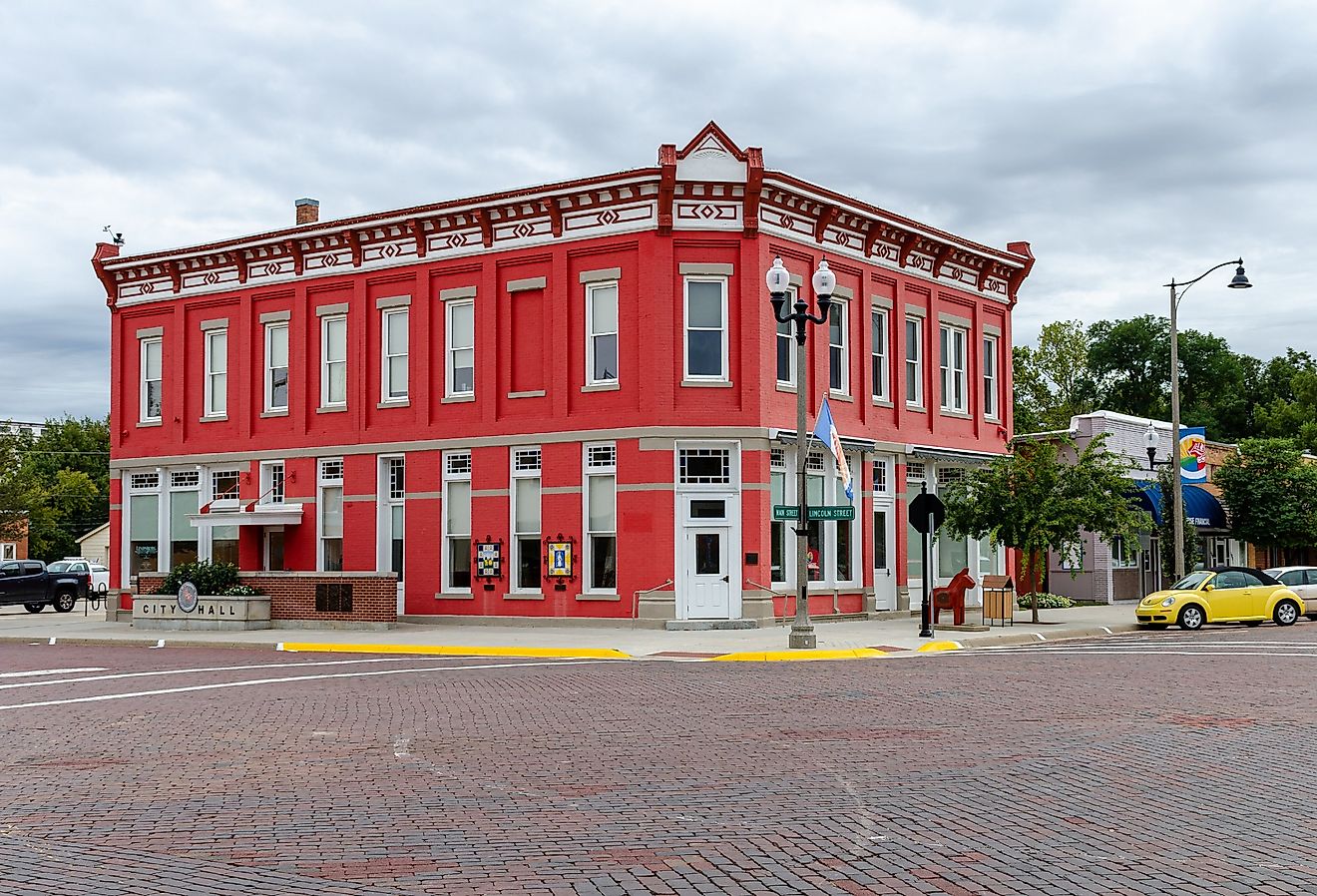 The original Farmers State Bank building in Lindsborg, Kansas. Image credit Stephanie L Bishop via Shutterstock.com