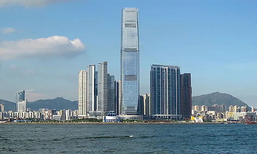 The skyline of Hong Kong city.