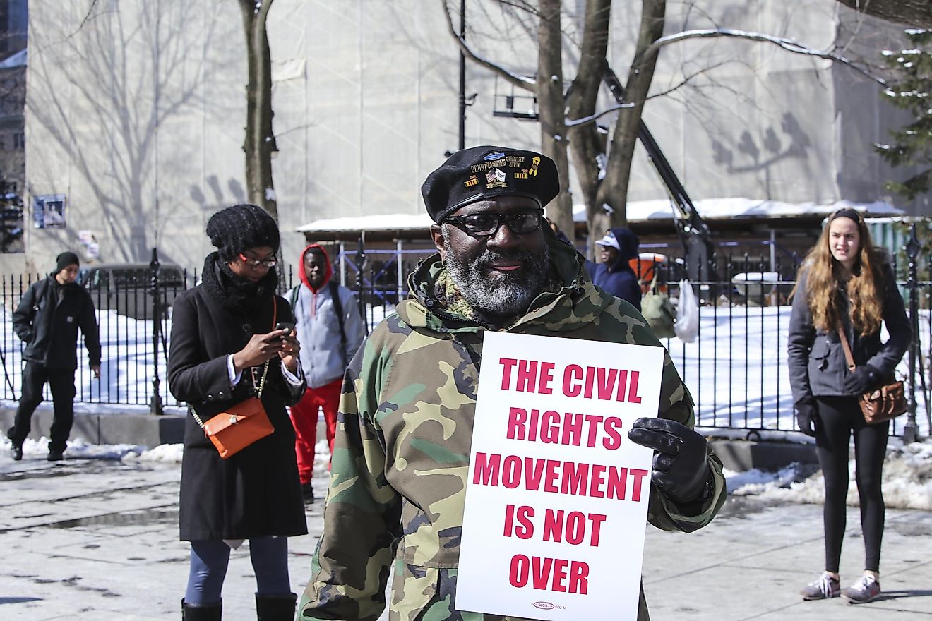 NEW YORK CITY - MARCH 7 2015: Brooklyn borough president Eric Adams led several hundred marchers across the Brooklyn Bridge to borough hall in commemoration of the 50th anniversary of Bloody Sunday. Image credit: a katz / Shutterstock.com