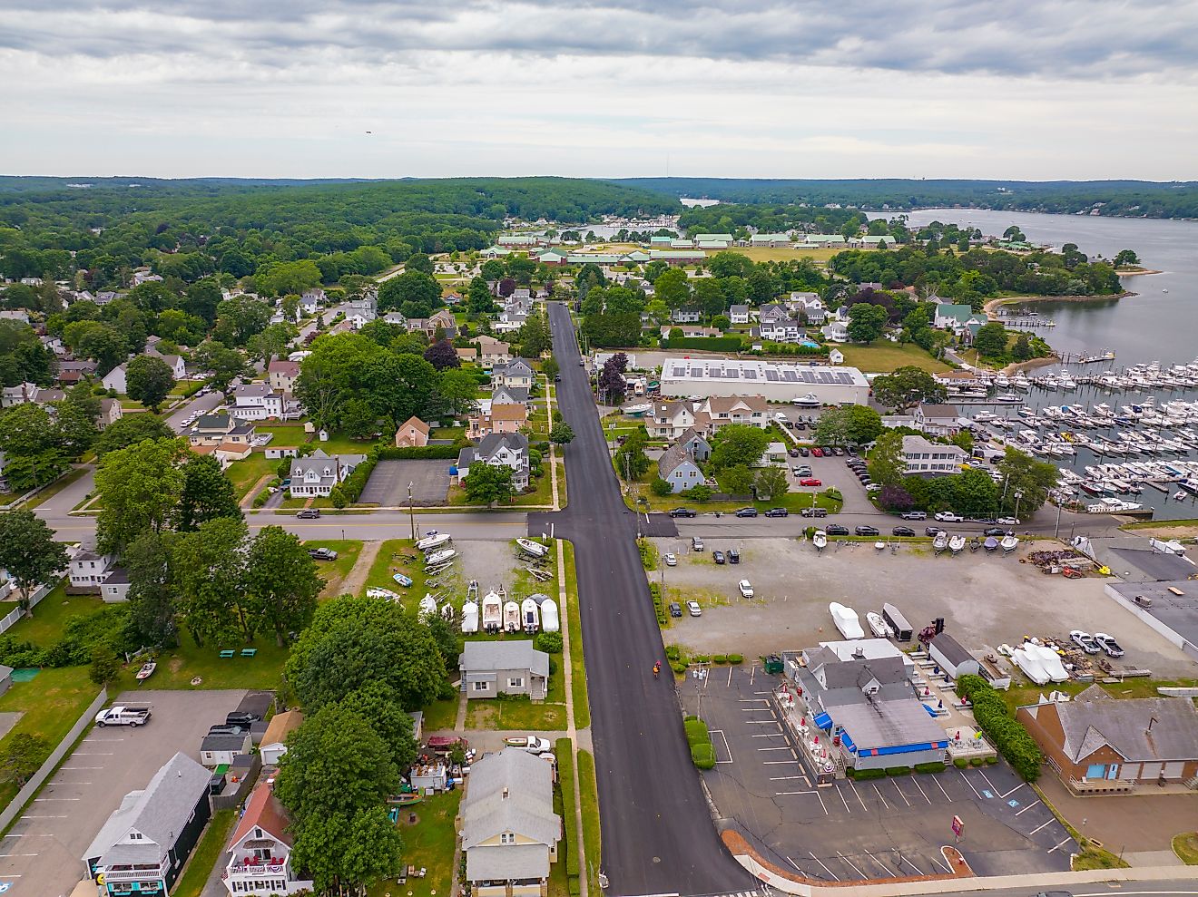 Aerial view of Niantic, Connecticut.