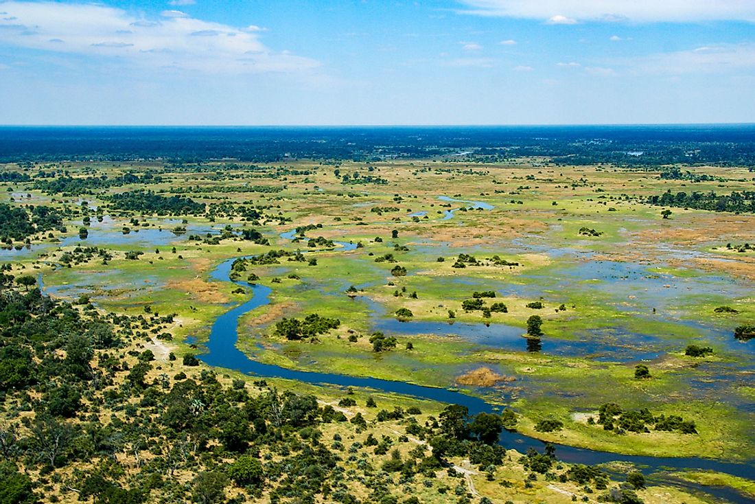 The Okavango Delta in Botswana is a classic example of an inland delta.