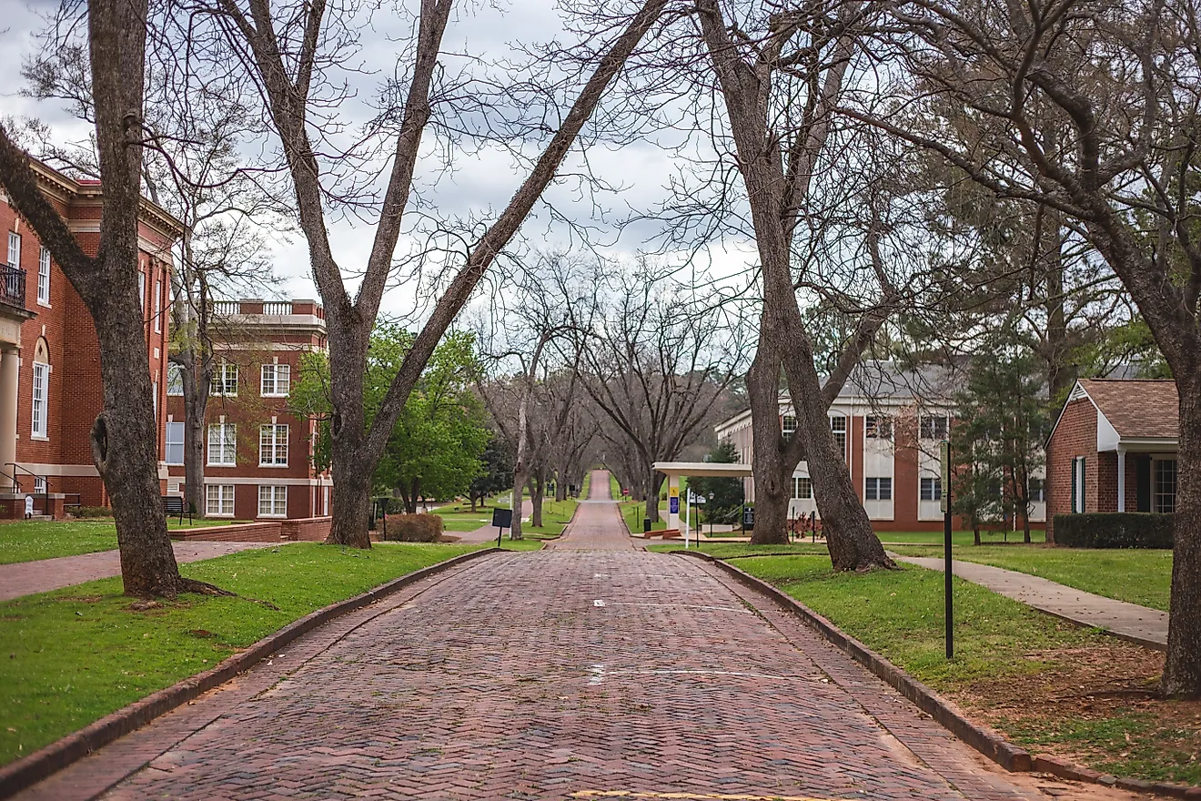 The University of Montevallo campus in Montevallo, Alabama. Editorial credit: Tiago Pestana / Shutterstock.com.