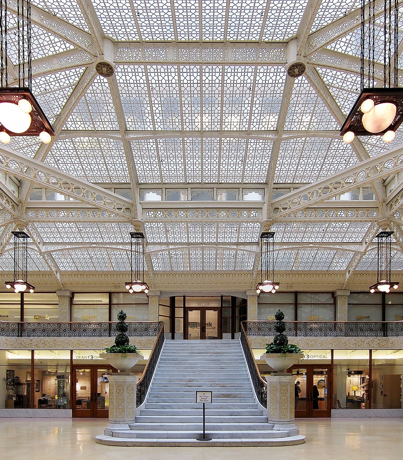 Central stair of the Rookery Building in Cook County, Chicago, USA.