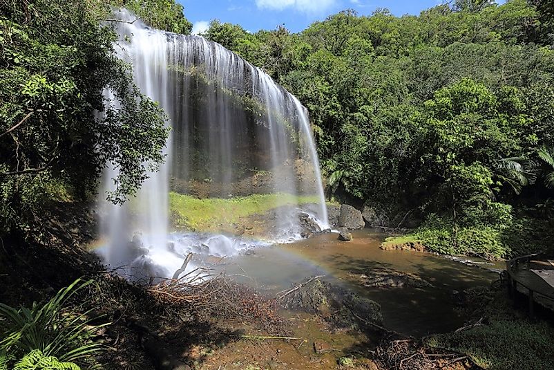 A waterfall in Palau's Ngardmau state on the island of Babeldaob.