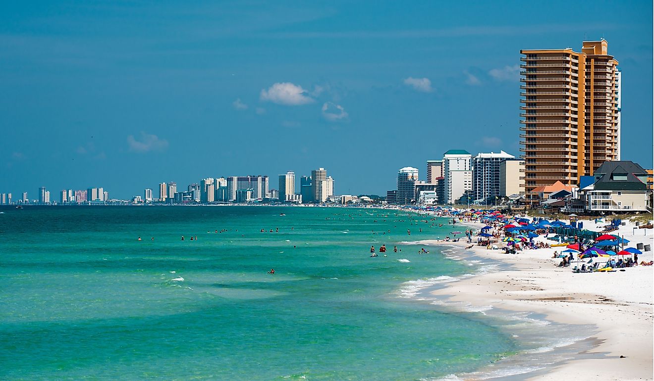 Beautiful turquoise water of Panama City Beach, Florida.