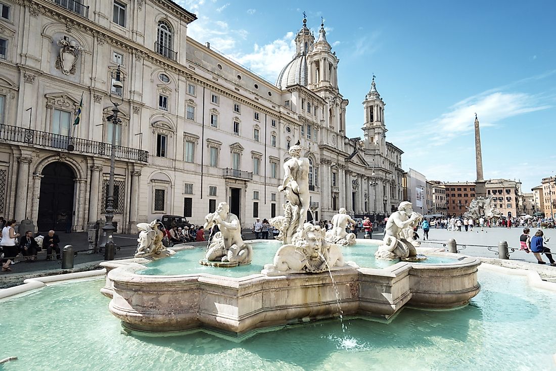 The Piazza Navona in Rome. 