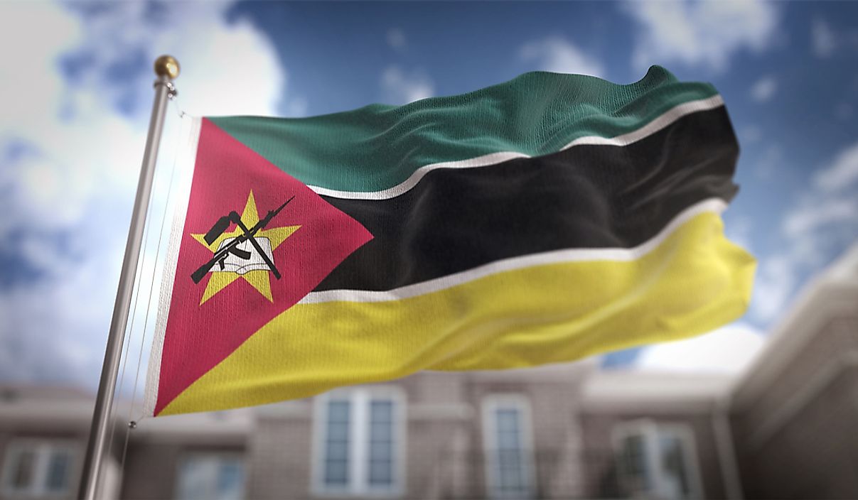 The flag of Mozambique.