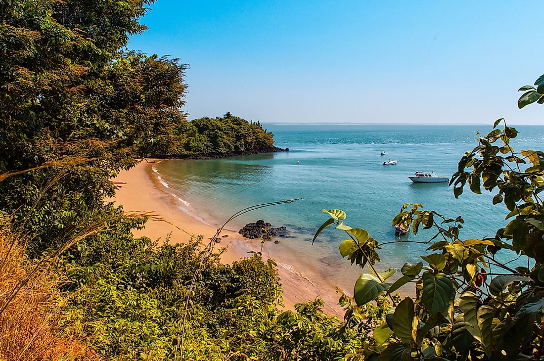 The shoreline of Guinea-Bissau. 