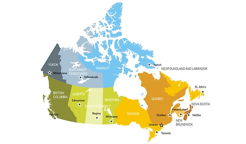 Political map of Canada. 