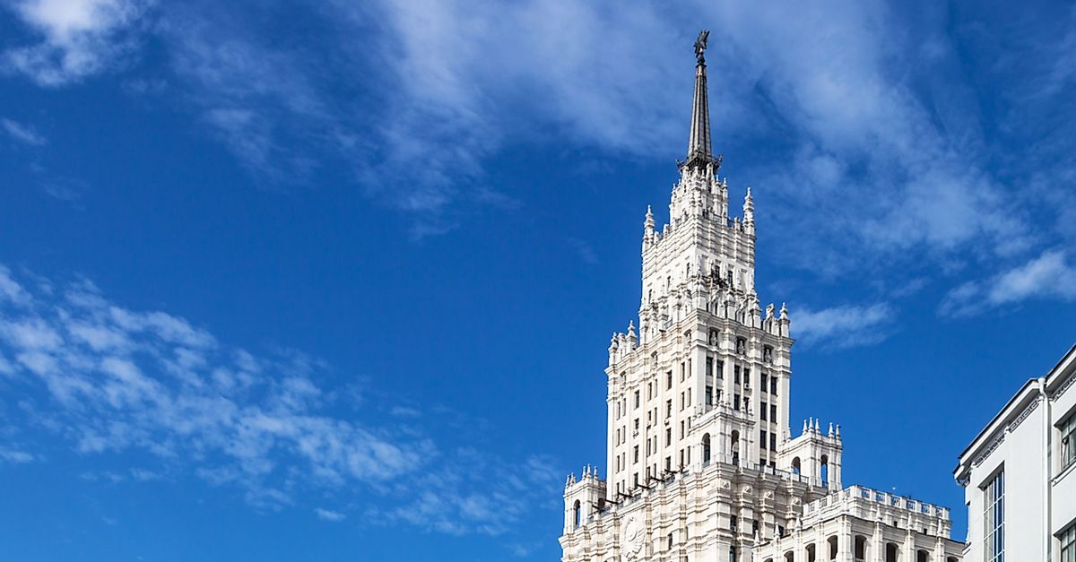 The Red Gates Administrative Building, one of Moscow's "Seven Sisters". 