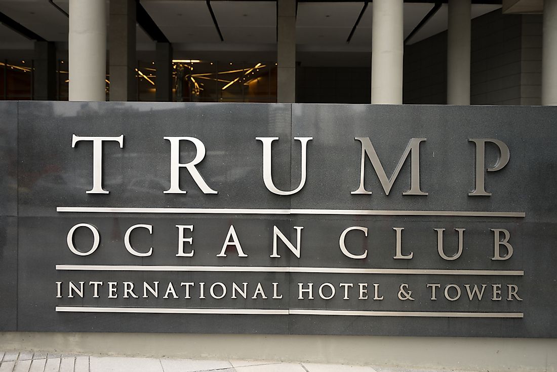 Editorial credit: Barna Tanko / Shutterstock.com. The entrance to the Trump Ocean Club in Panama City, Panama. 