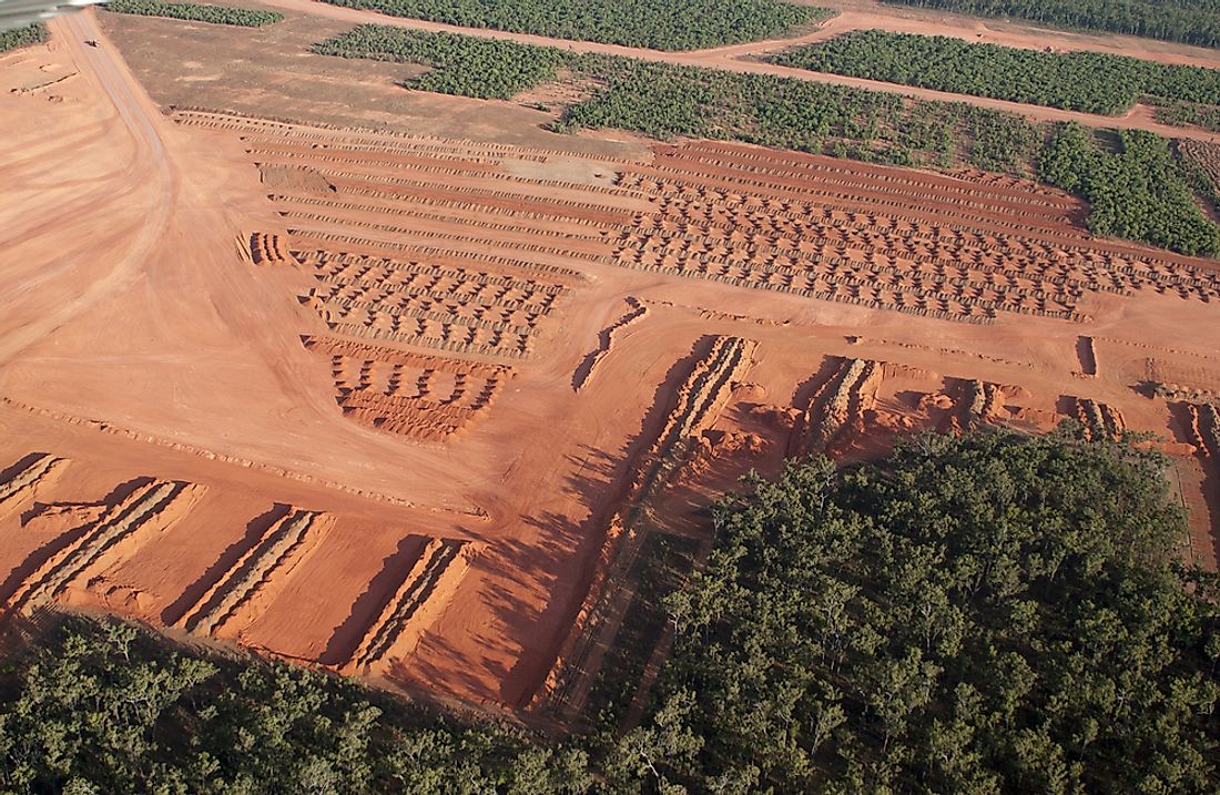 A Bauxite mining facility in Queensland, Australia. 