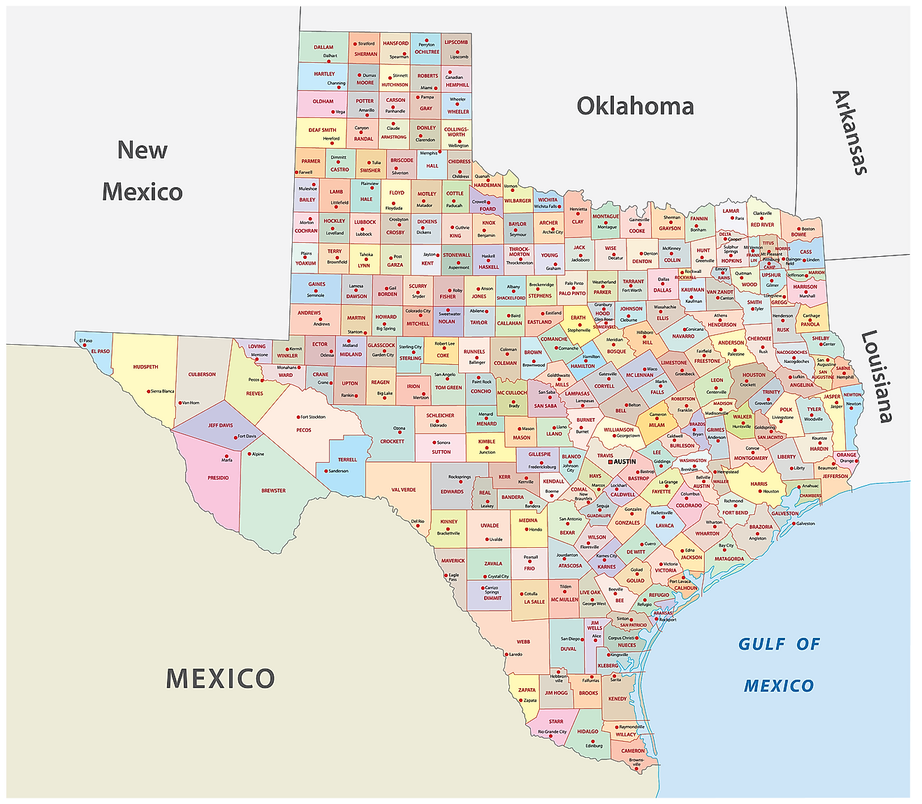 Map Of The State Of Texas Texas Maps & Facts - World Atlas Map Of The State Of Texas Texas Maps & Facts - World Atlas