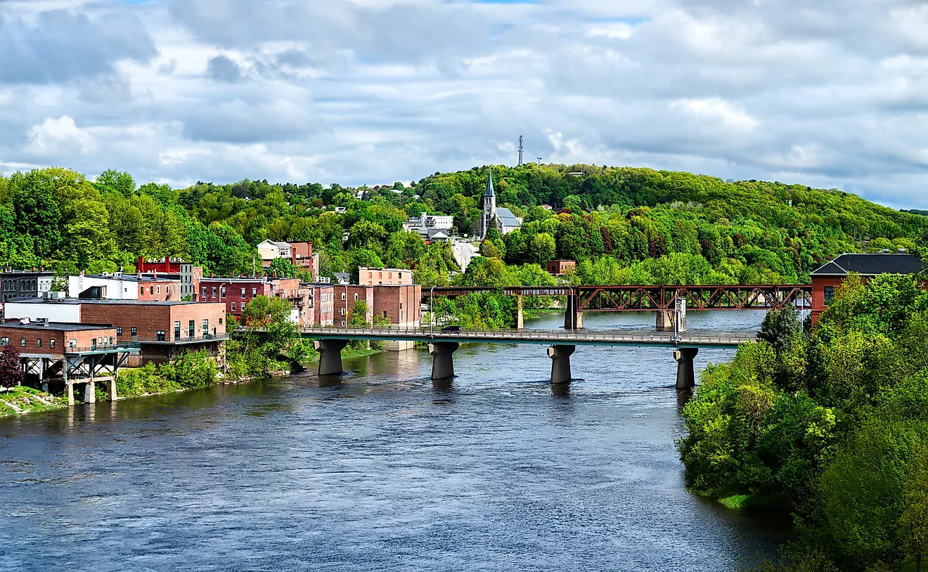 Kennebec River in Augusta, Maine, United States.