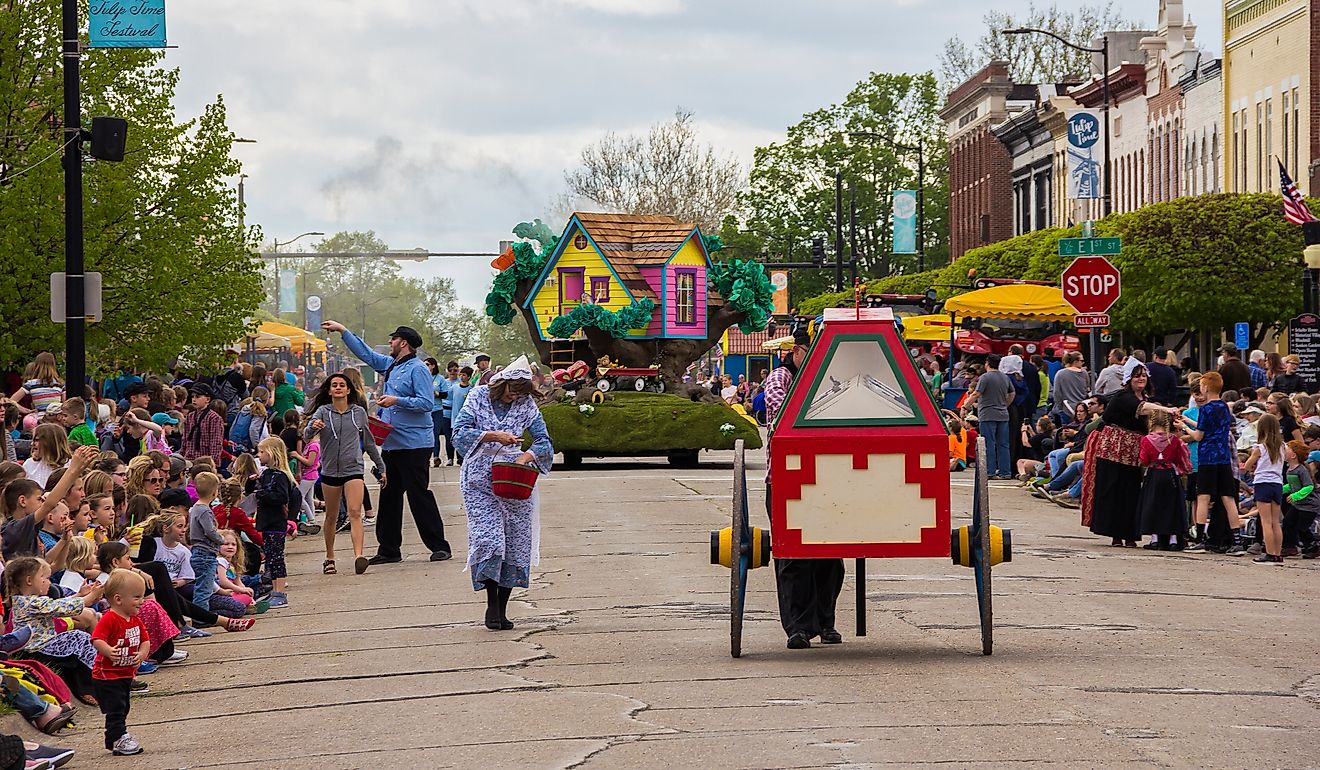 Tulip Time Festival Parade in Pella, Iowa. Editorial credit: yosmoes815 / Shutterstock.com