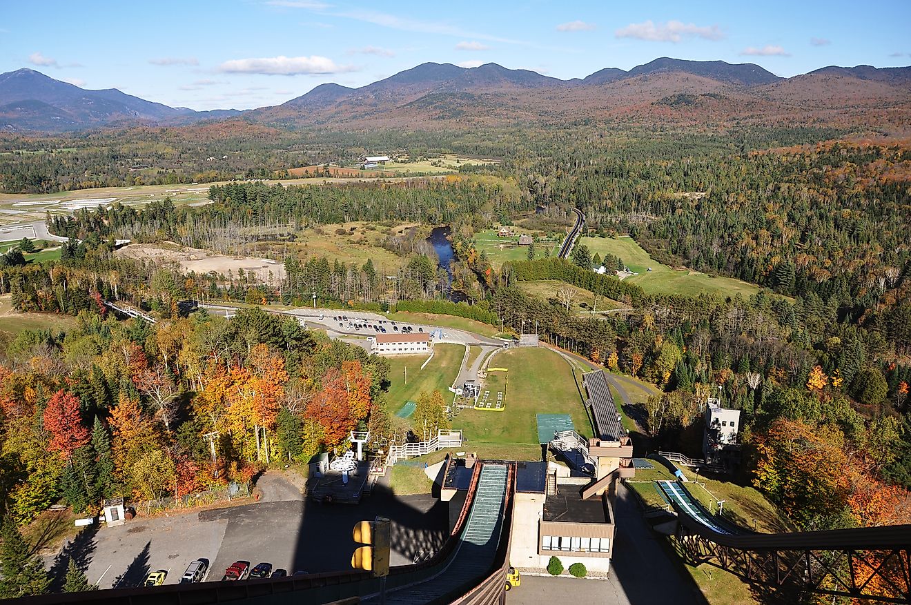 Ski Jump observation deck in Lake Placid, Adirondack Mountains.