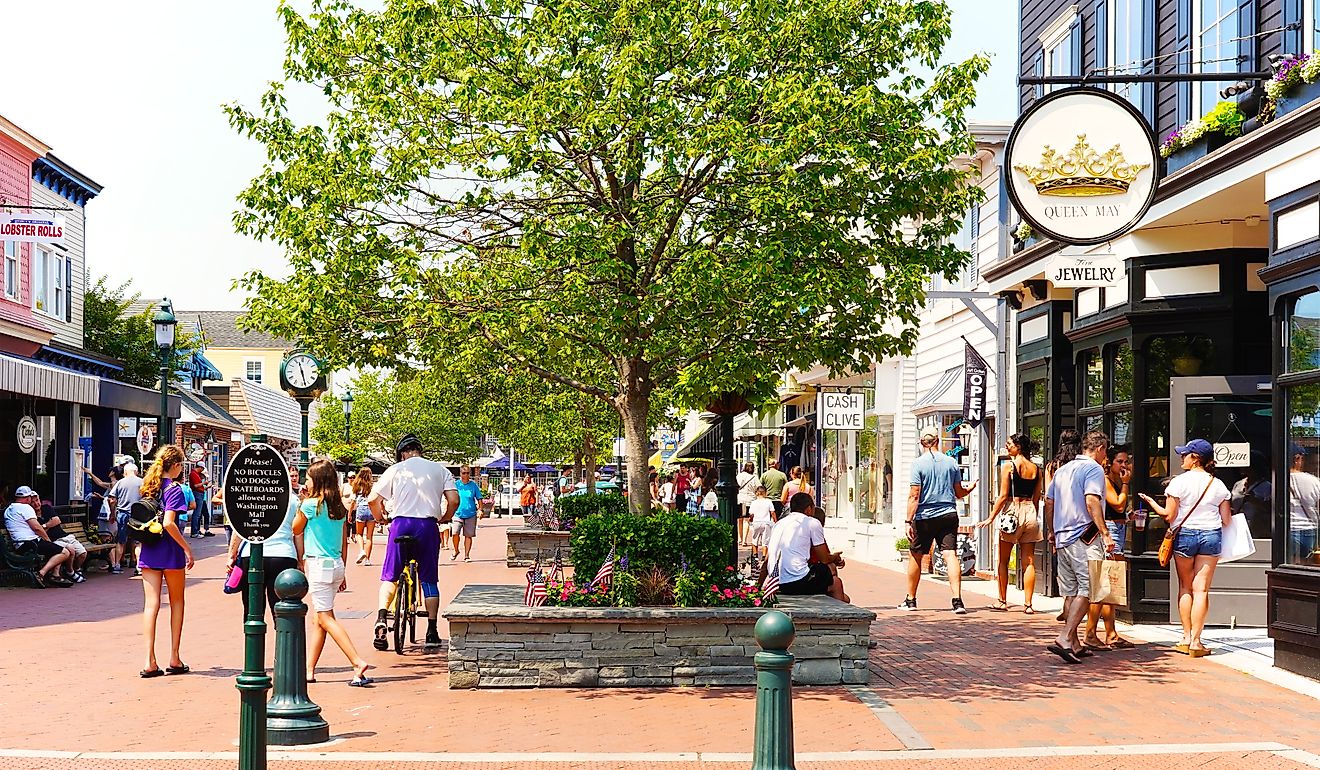 People shopping in Cape May, New Jersey. Image credit: George Wirt via Shutterstock.com