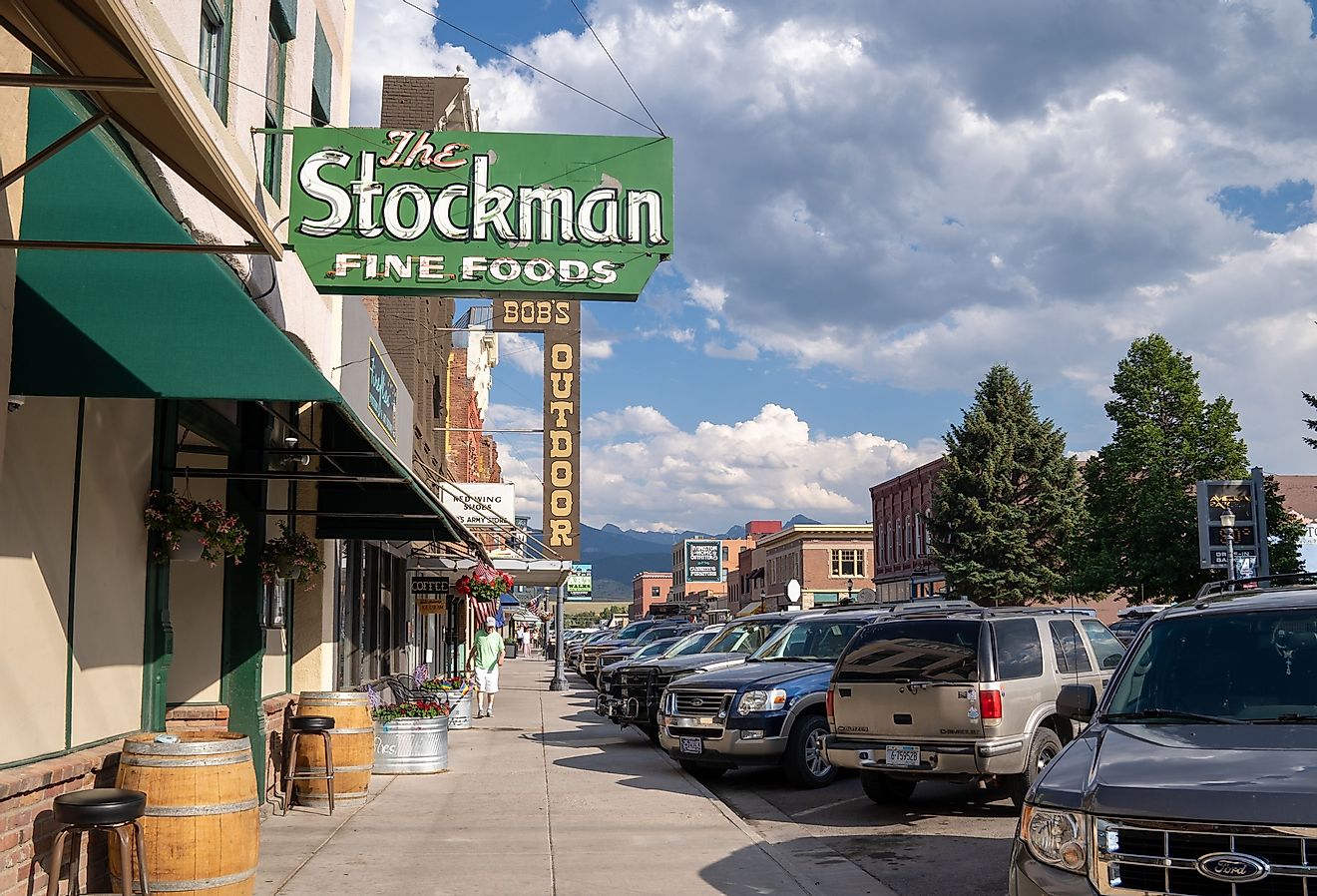 Downtown historic area, with the Stockman Fine Food in Livingston, Montana. Image credit melissamn via Shutterstock