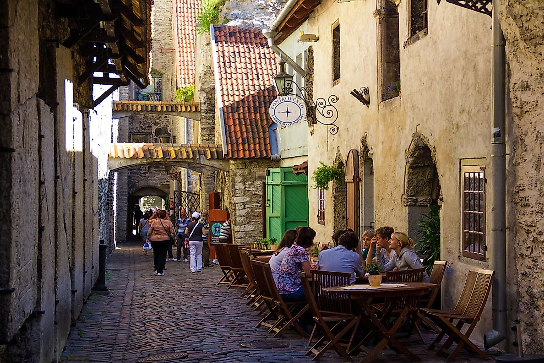 People in the streets of Tallinn, Estonia. Editorial credit: Olga Evans / Shutterstock.com. 