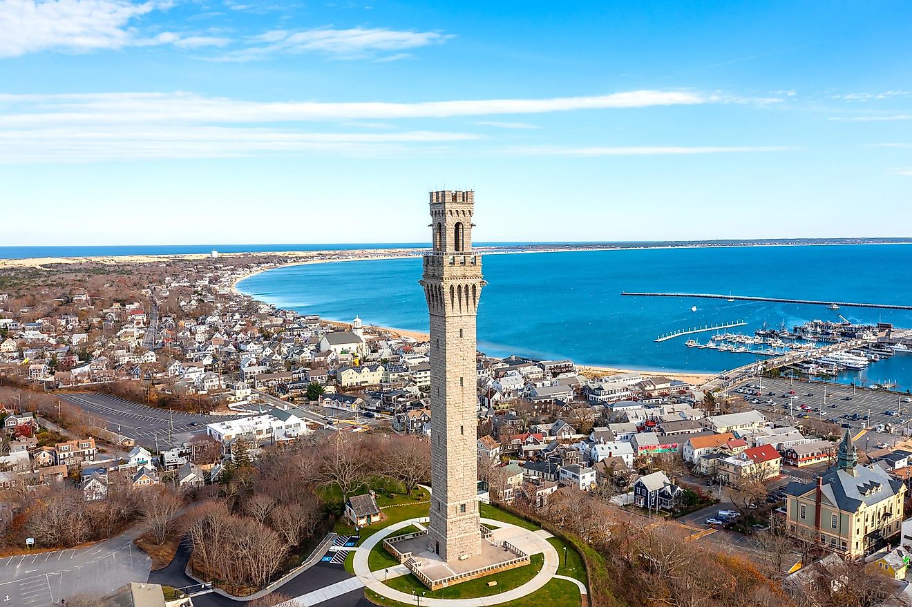 Aerial view of Provincetown, Massachusetts.