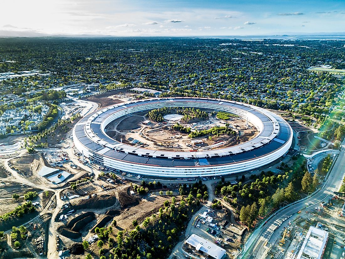 Apple's headquarters in Cupertino, California, USA. Editorial credit: Uladzik Kryhin / Shutterstock.com.
