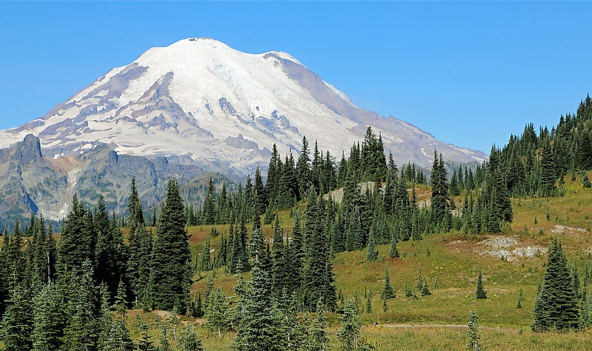 Mount Rainier is the highest peak in the State of Washington.