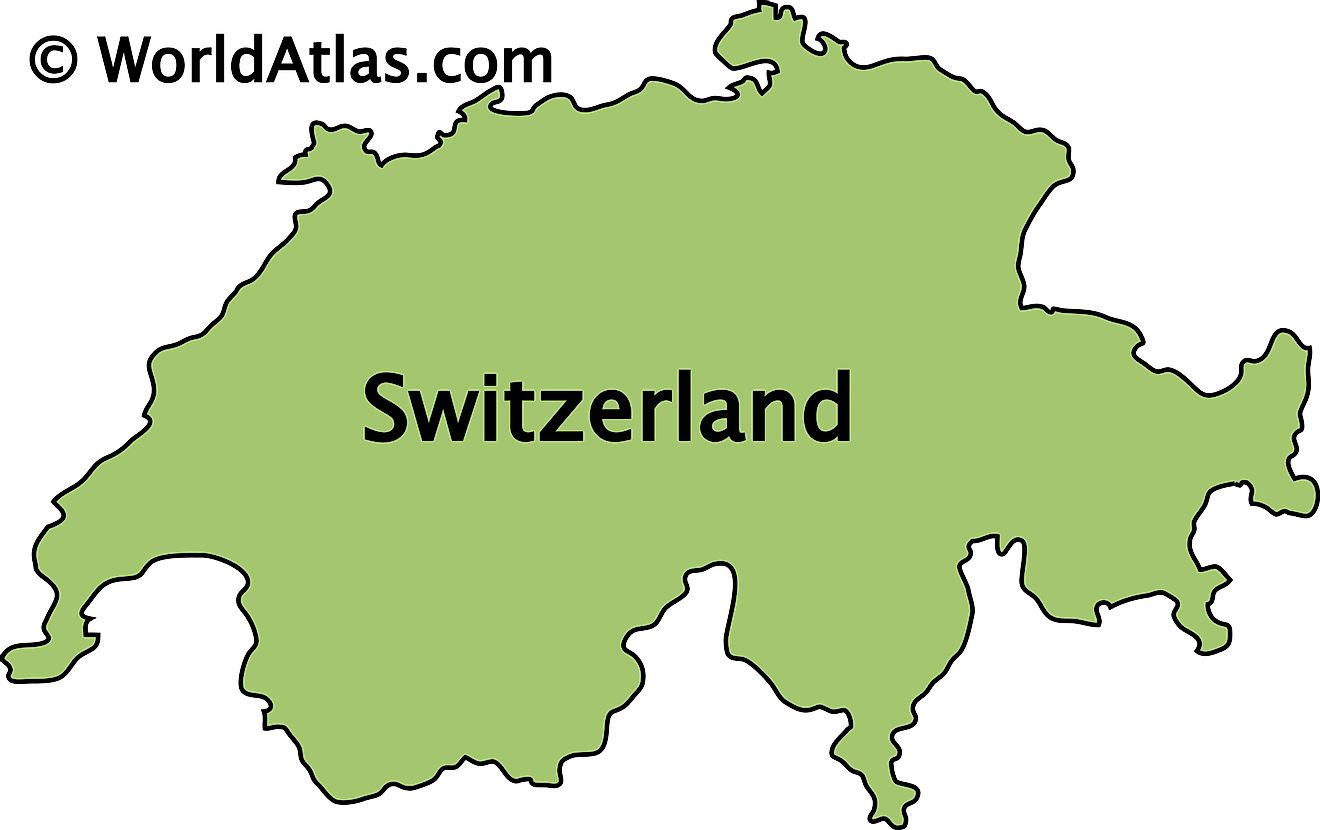 Outline Map of Switzerland