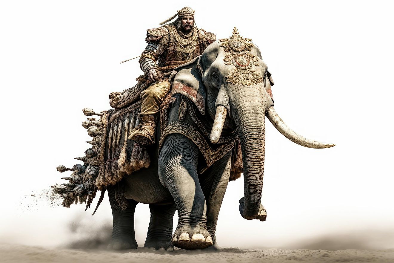 A war elephant was a powerful weapon in the ancient times.