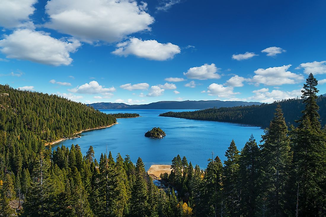 The famous Lake Tahoe is an example of a glacial lake. 