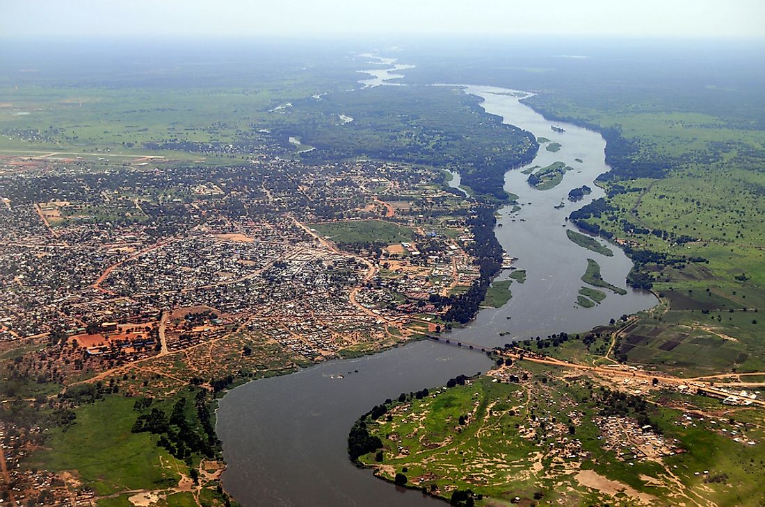 Juba, the capital of South Sudan, along the Nile River in East-Central Africa.