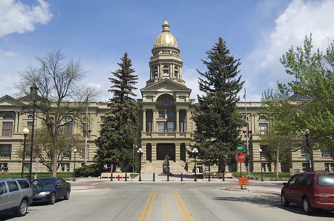 The Wyoming state capital building in Cheyenne, Wyoming. 