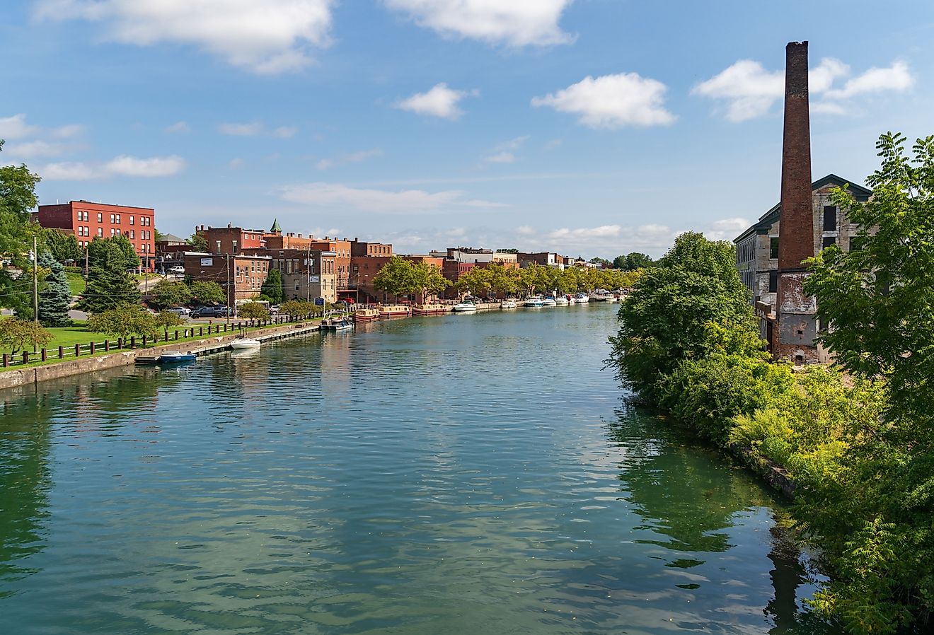 Cayuga and Seneca Canal in Seneca Falls, New York State.