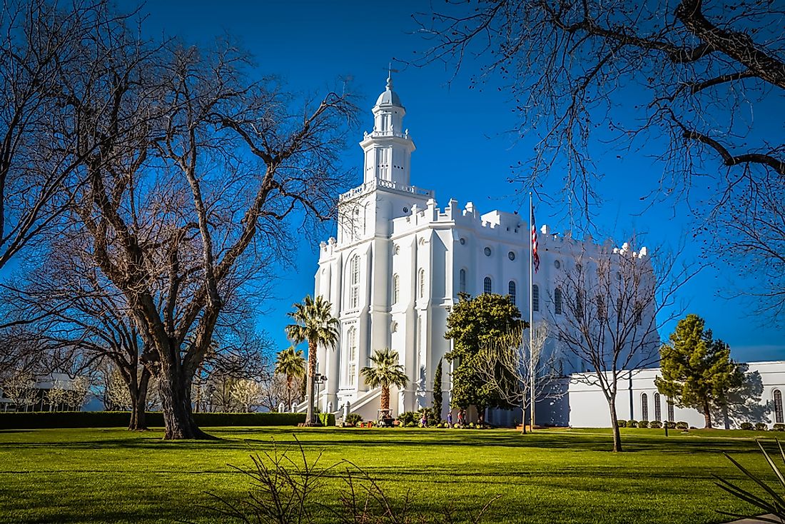 The St. George Utah Temple in St. George, Utah. 