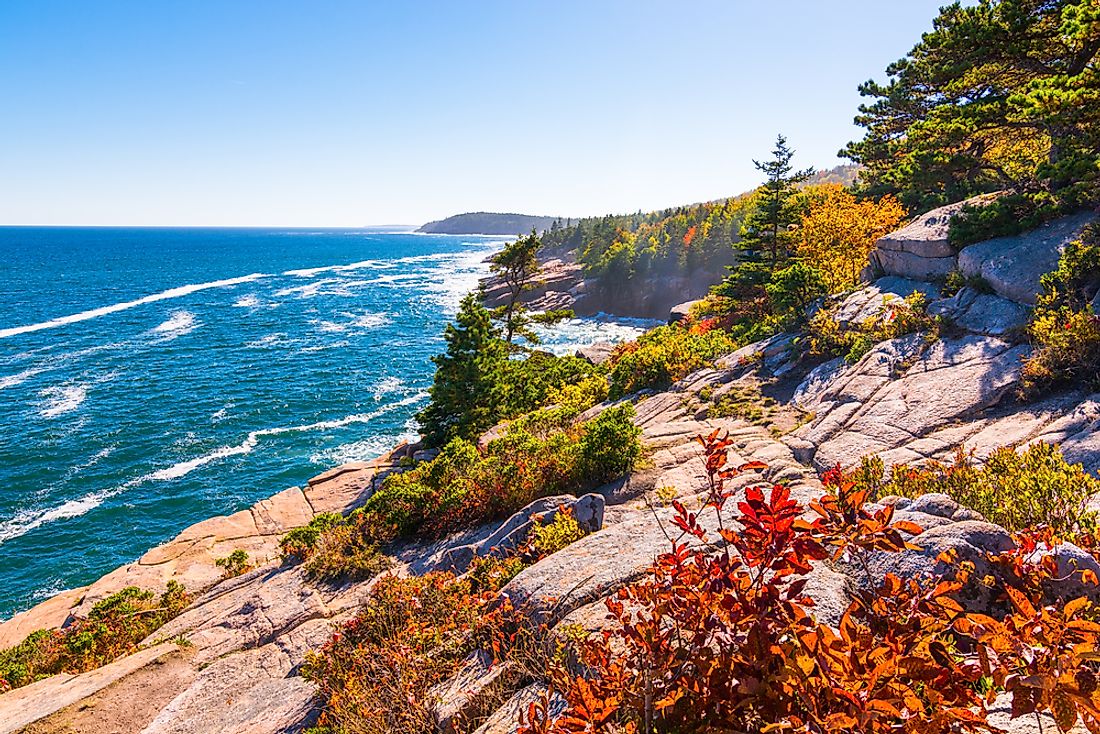 The Atlantic coast in Acadia National Park. 