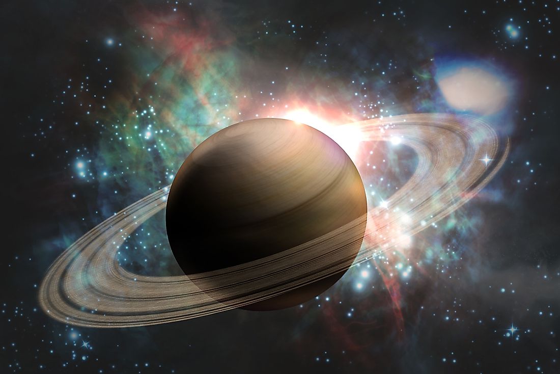 A 3D rendering of Saturn. 