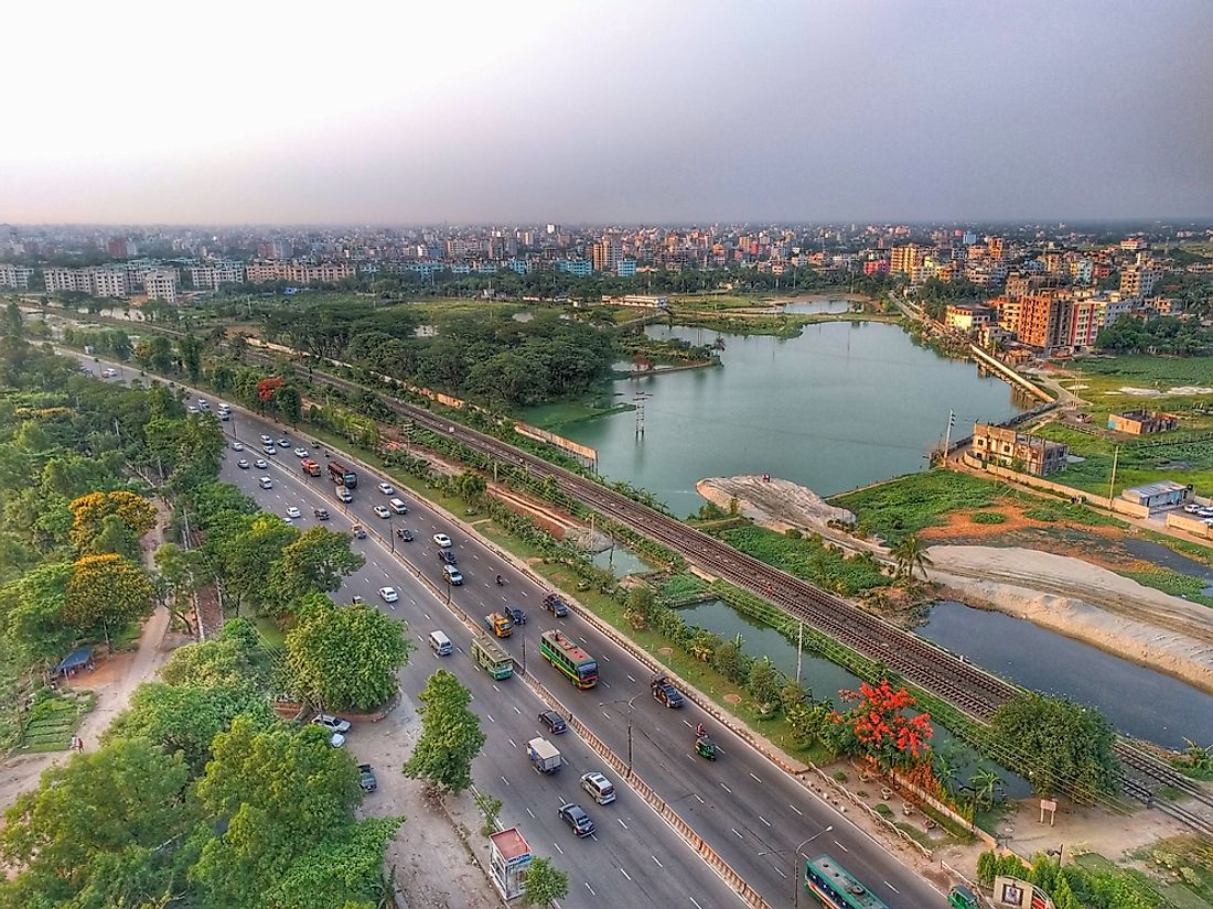 A highway in Dhaka, Bangladesh. 