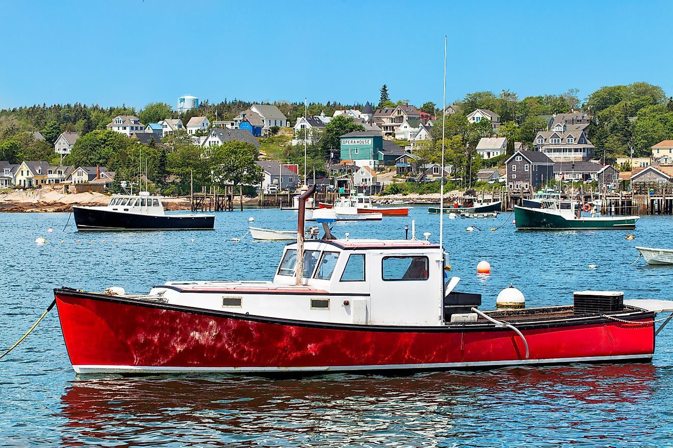 Lobster boats in the harbor at Stonington, Maine.