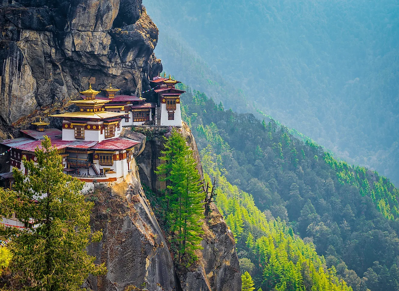 The Tiger's Nest is found on the rocks in Bhutan