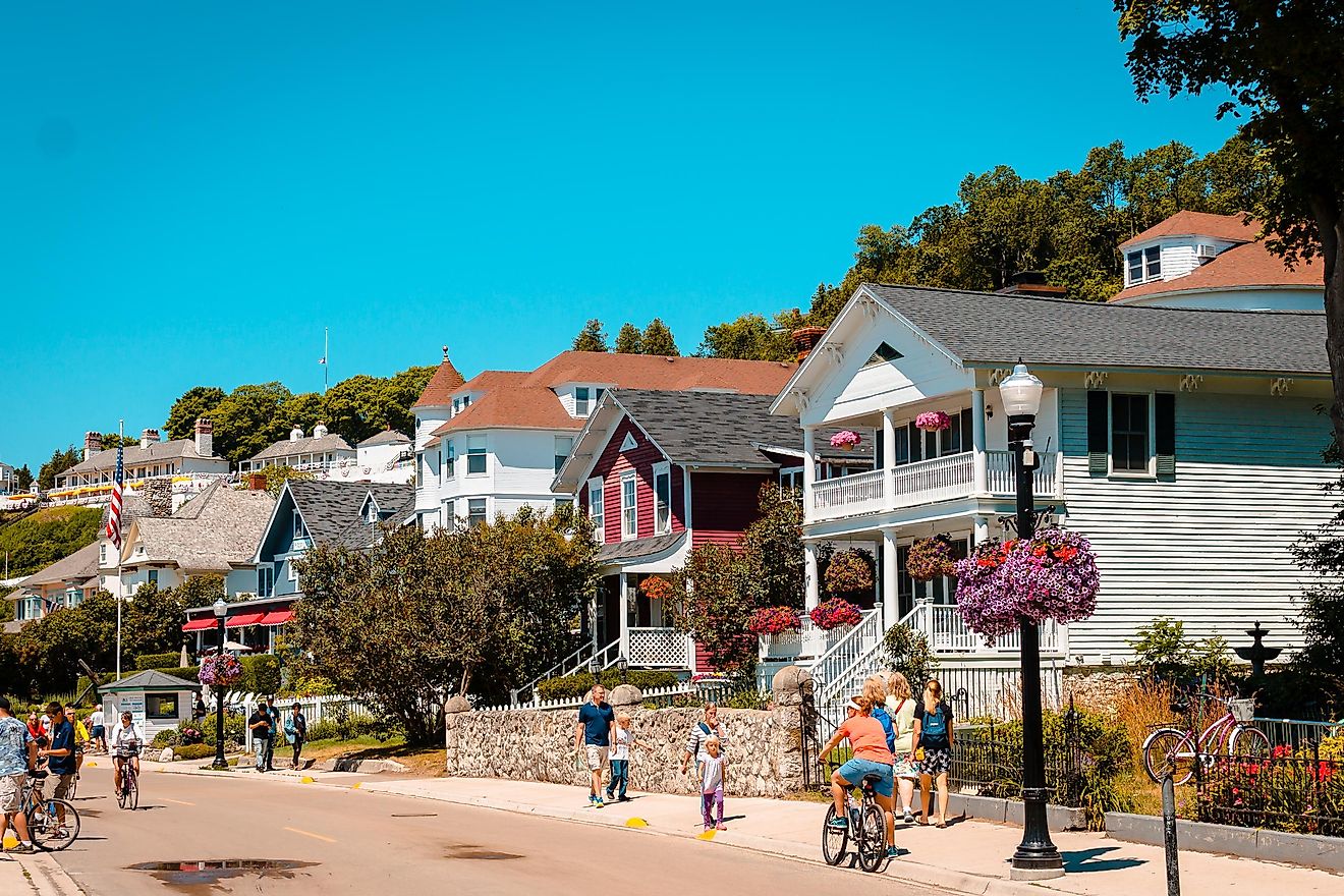 houses near downtown Mackinac Island in Michigan