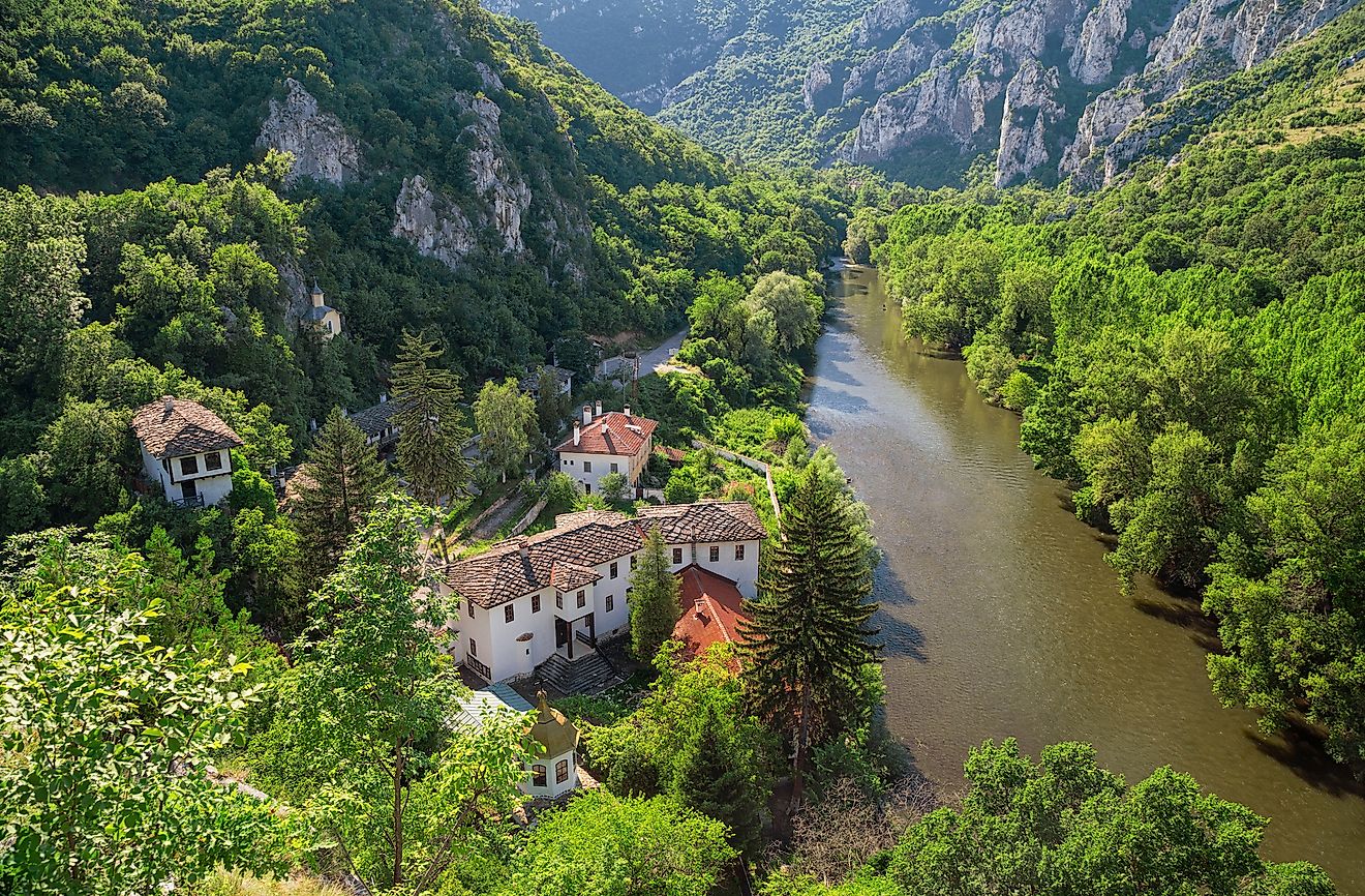 The spectacular Bulgarian landscape through which the Iskur River flows.