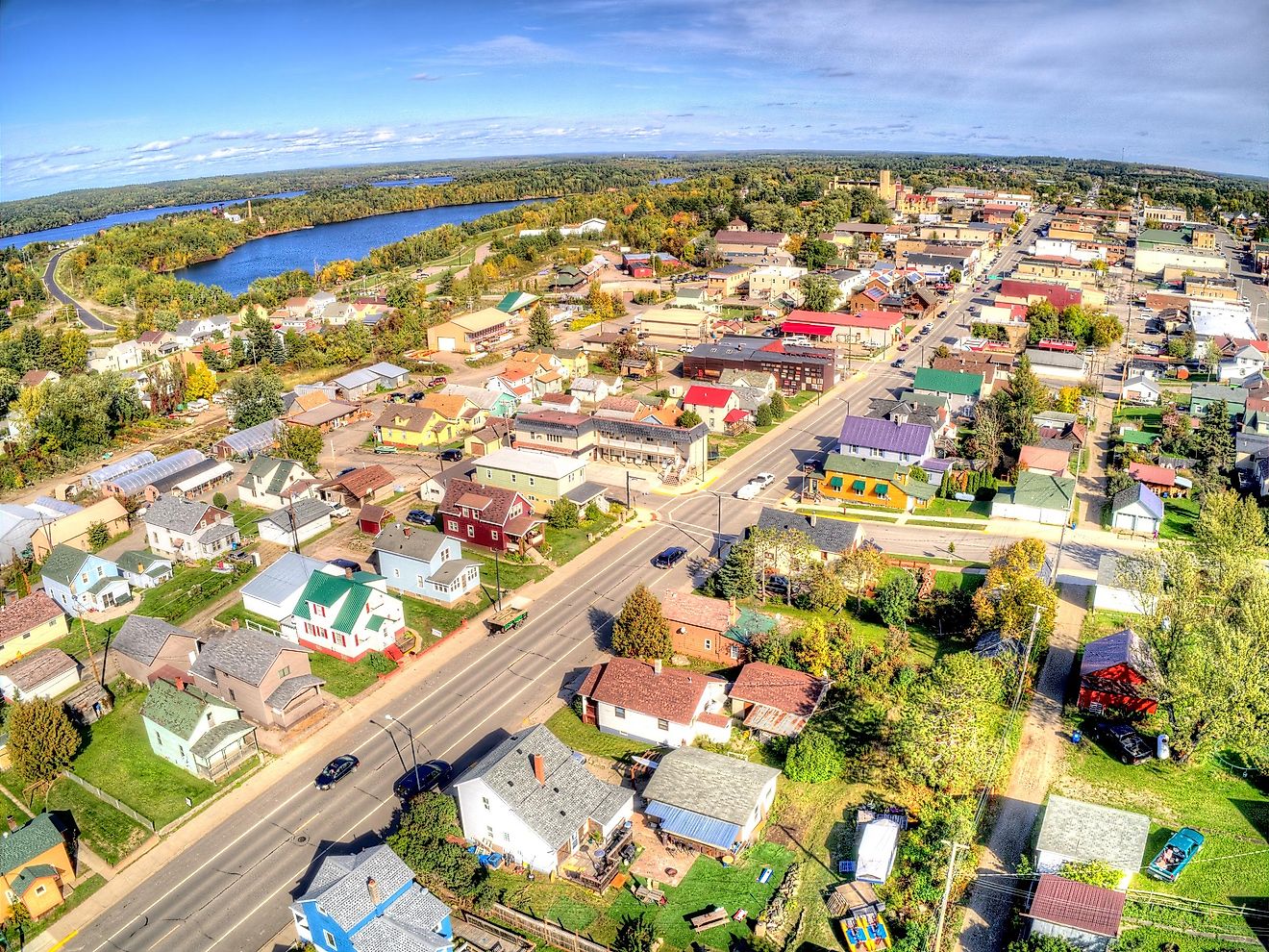 Aerial view of Ely, Minnesota.