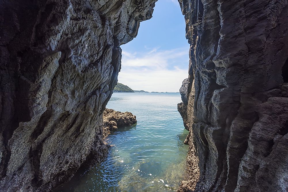 A sea cave in Thailand. 