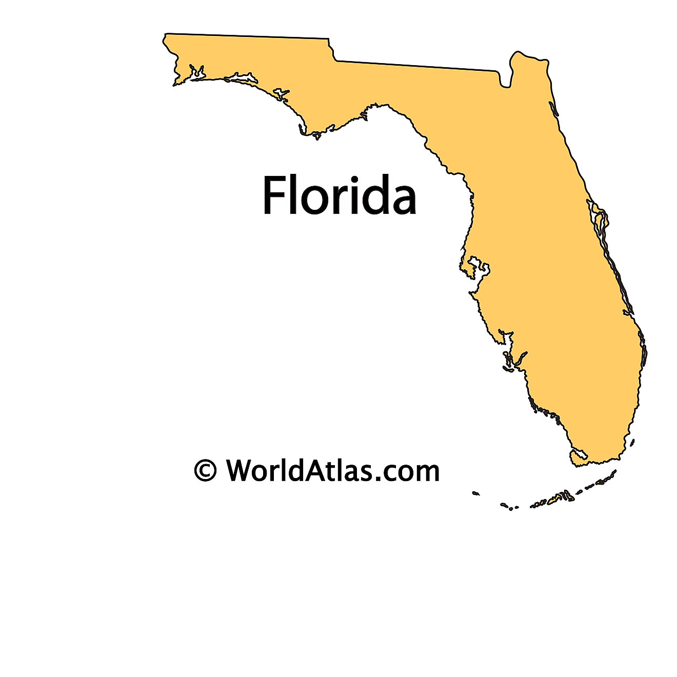Outline Map of Florida