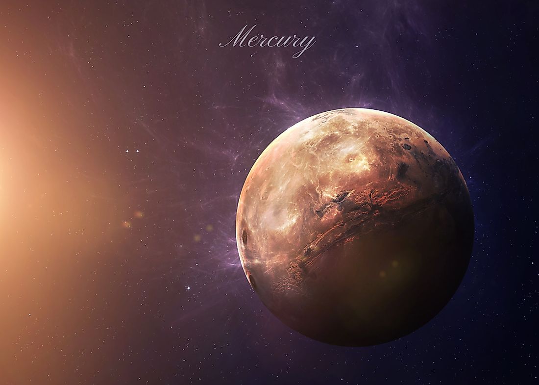 A 3D rendering of Mercury. 