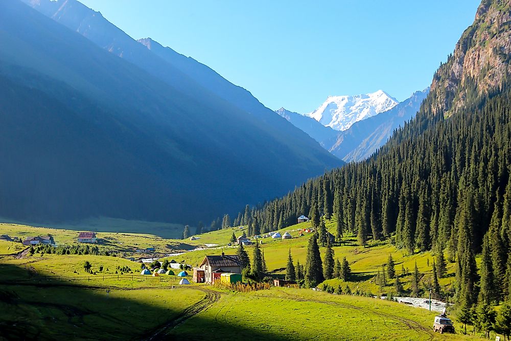 The mountainous landscape of Kyrgyzstan.