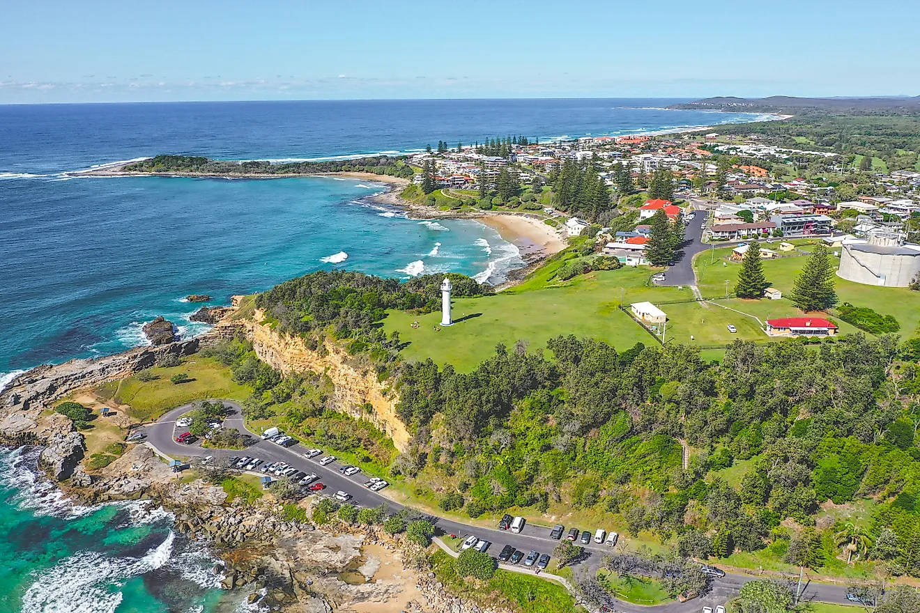 Aerial view of Yamba, New South Wales.