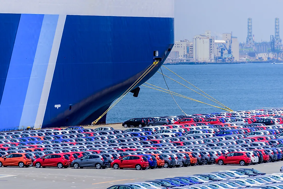 Japan is among the world’s largest exporters with the top export being cars. 