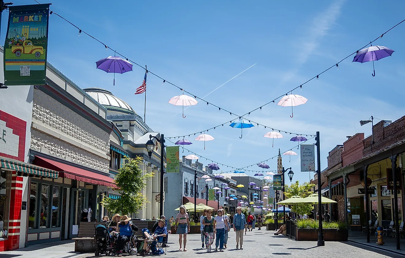 Main street in Grass valley decorated for the Celtic celebration, via AlessandraRC on iStock.com