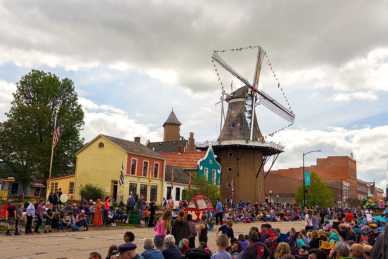 Tulip Time Festival Parade in Pella, Iowa. Image credit: yosmoes815 / Shutterstock.com.