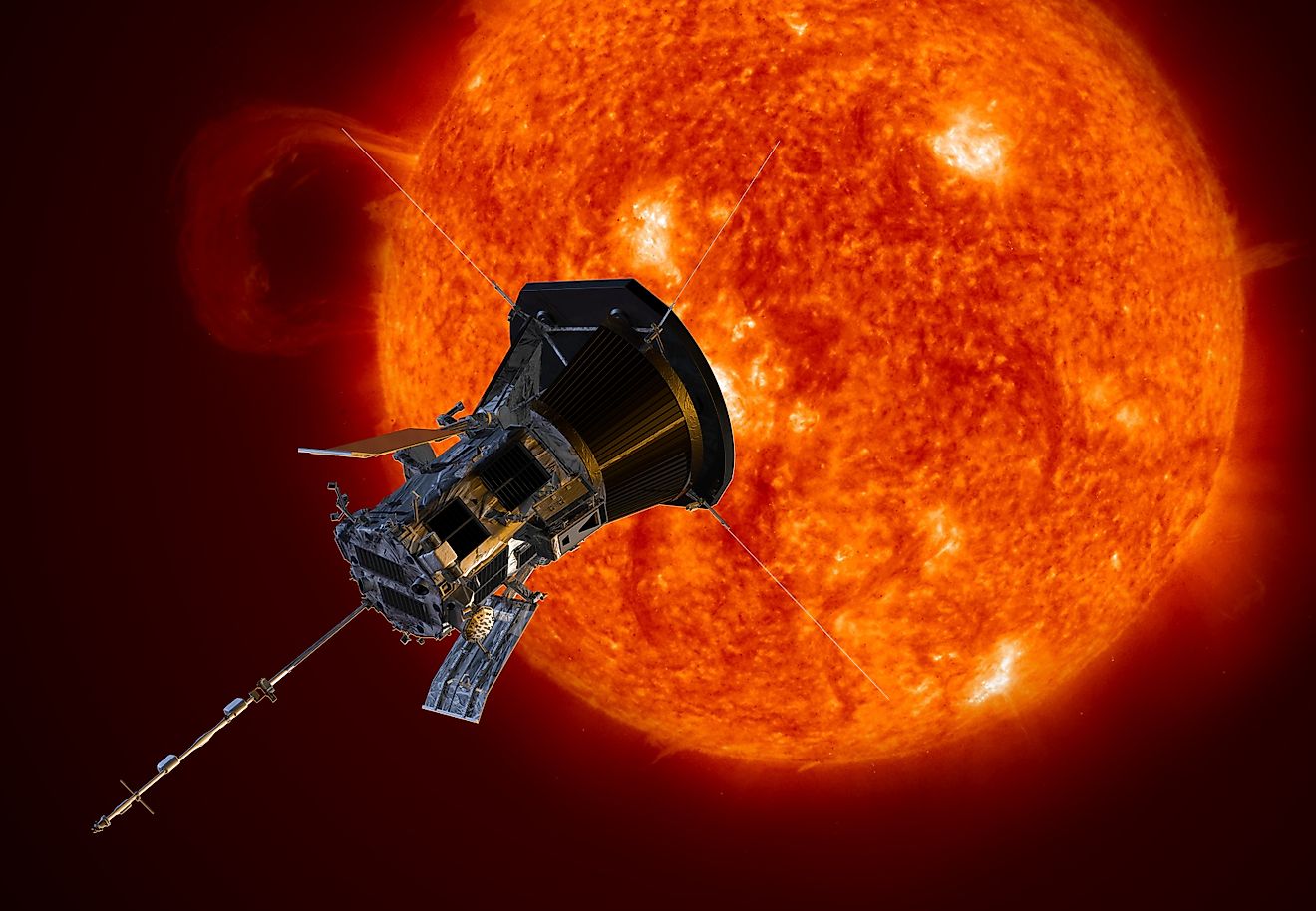 NASA's Parker Solar Probe. Credit: NASA/Johns Hopkins APL/Steve Gribben, Public domain, via Wikimedia Commons